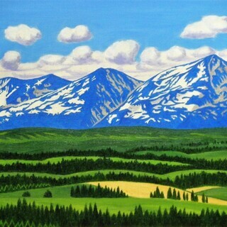 ★美瑛・夕暮れのマイルドセブンの丘・肉筆油彩画・F6・新品額付 油彩画 美瑛の丘