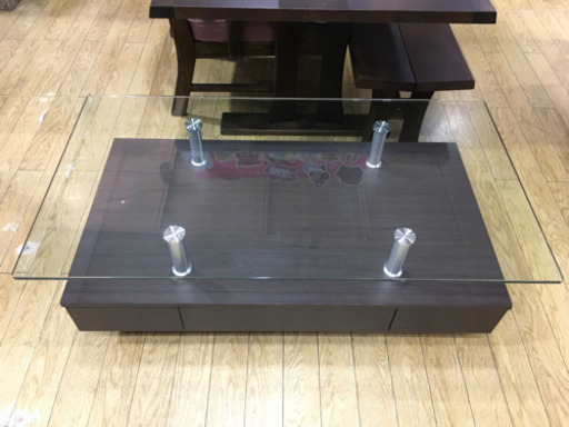 ニトリ ガラストップ 収納付き センターテーブル スプレンダー3 モダンstyle
