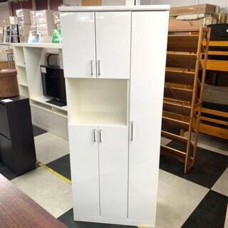 中古 幅74cmタイプ ハイタイプシューズボックス 下駄箱 靴入れ ホワイト 白 r大量収納 幅74cm×奥36cm×高180cm 【 中古 幅74cmタイプ ハイタイプシューズボックス 下駄箱 靴入れ