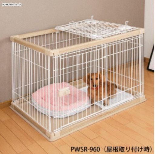 【アイリスオーヤマ】屋根付ペットケージ ナチュラル色(幅約85.5×奥行約54.5cm)★着払可（自社配送時）