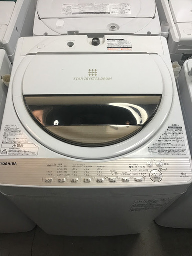【送料無料・設置無料サービス有り】洗濯機 2017年製 TOSHIBA AW-6G5 中古