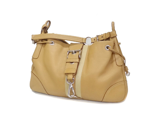 見た目使用感少なめ★本物 PRADA プラダ ショルダーバッグ ベージュ キャメル 肩掛け/可愛い♪　札幌 豊平区 アウトレットモノハウス平岸店