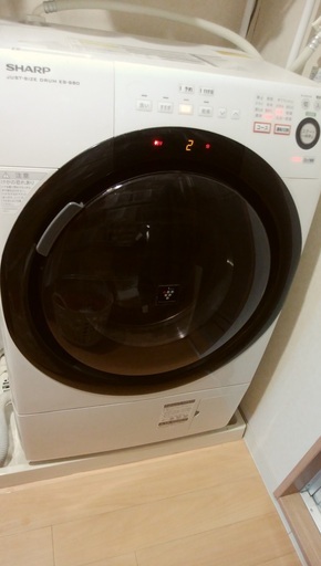 ドラム式洗濯乾燥機マンションサイズSHARP白少人数家族用