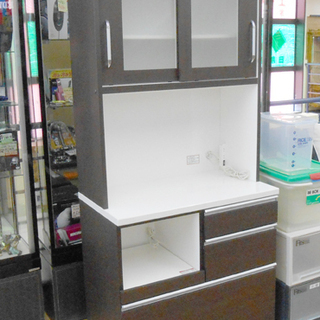 ニトリ レンジボード 幅89×奥行50.5×高さ200cm FLUTE-90KB DBRキッチンボード 食器棚 キッチン収納 NITORI ☆ PayPay(ペイペイ)決済可能 ☆ 札幌市 清田区 平岡 ニトリ レンジボード 幅89×奥行50.5×高さ200cm FLUTE-90KB DBRキッチン