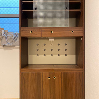 ノーチェNOCE購入カップボード食器棚家具木目ブラウン観音開き ノーチェNOCE購入カップボード食器棚家具木目ブラウン観音開き