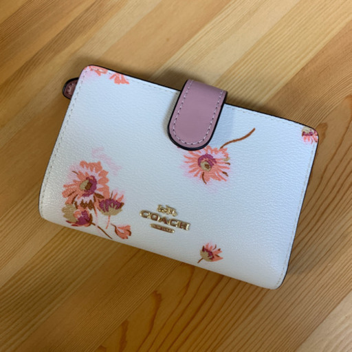 coach 花柄 二つ折り財布 - 折り財布