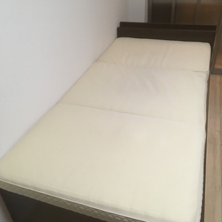 シングルベッド（コンセント棚・収納、マットレス付き）
