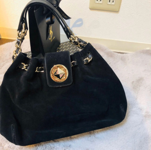 Kate spade New York ♡BLACKスエードハンドバッグ