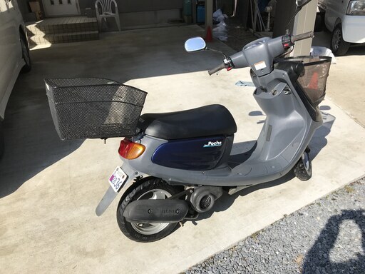 原付二輪　バイクヤマハ　YV50H　ジョグポシェ　軽く整備済　書類用意　ヘルメット付 原付二輪 バイクヤマハ YV50H ジョグポシェ 軽く整備済 書類用意