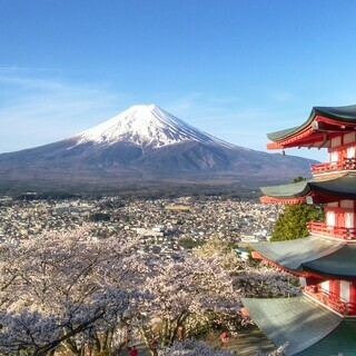 世界遺産 富士山と五重塔 写真 A4又は2L版 額付き