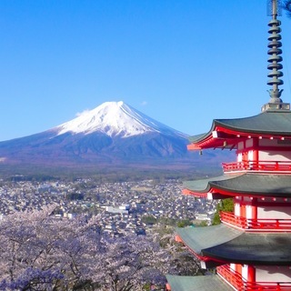 世界遺産 富士山と五重塔写真 A4又は2L版 額付き
