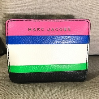 マークジェイコブス レザー ストライプ マルチカラー コンパクト折財布