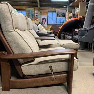 カリモク　2人用リクライニングソファ　