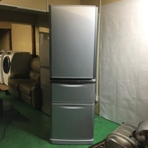2/23 終 MITUBISHI ノンフロン 冷凍 冷蔵庫 MR-C37RL 370L 3ドア シルバー 三菱 東HG  2-16