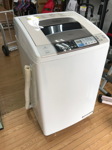 全品20％OFFキャンペーン第2弾【リサイクルサービス八光　田上店　安心の1か月保証　配達・設置OK】日立 HITACHI BW-D7LV-N [ビートウォッシュ タテ型洗濯乾燥機（7kg） シャンパン]