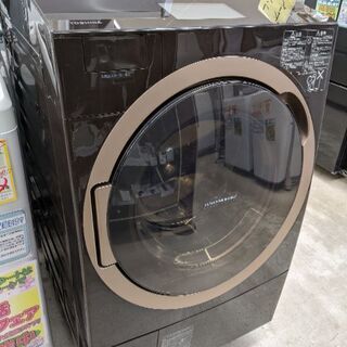 0217-01 2019年製 東芝 12/7kg ドラム式洗濯機 ZABOON タッチパネル 福岡城