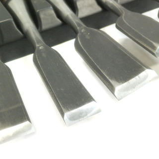 [N0215K] 大工道具 鑿 『千ケ峰』 のみ 黒檀柄　ノミ 10本組