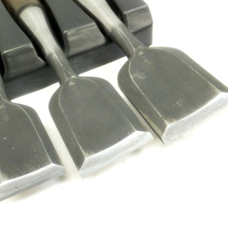 [N0215K] 大工道具 鑿 『千ケ峰』 のみ 黒檀柄　ノミ 10本組