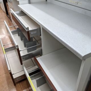 0217-14 綾野製作所 食器棚 レンジボード 140幅 福岡城南片江