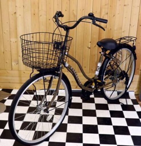 SAKAMOTO bicycle FLEURETTE ２６インチ　自転車　６段変速機能　メンテナンス済み　ママチャリ　通勤　通学　配達可能