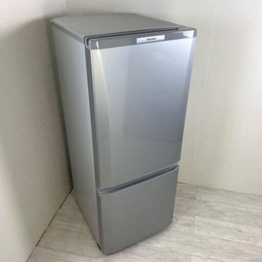 中古 人 2ドア冷蔵庫 サファイアブラック 自動霜取りファン式 三菱電機 シルバー 146L MR-P15W-S 2012年～2013年製 一人暮らし 単身用 6ヶ月保証付き【型番掲載商品】