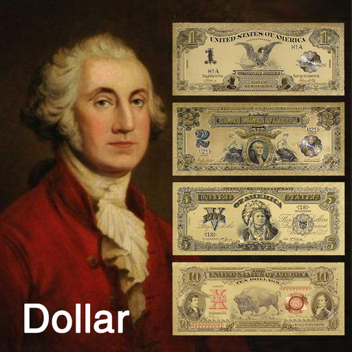 1899年のドル札 4枚！USA Dollar Bill 99.9 Gold