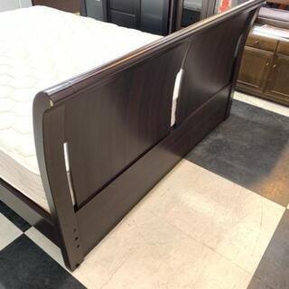 中古 店舗近郊送料格安 ダブルベッド ワイドタイプ ブラウン BR 幅214cm×奥154cm×高85cm - 売ります・あげます
