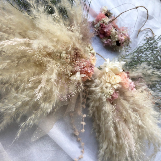 受注制作angel's wing&ring〜天使の羽に花かんむりを添えて