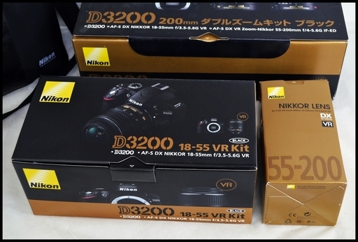 美品 Nikon ニコン D3200 ダブルズームキット 18-55mm 55-200mm VR kit カメラバッグおまけ