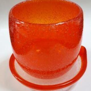 新品　琉球グラス　コップ　ガラス　夕焼けオレンジ