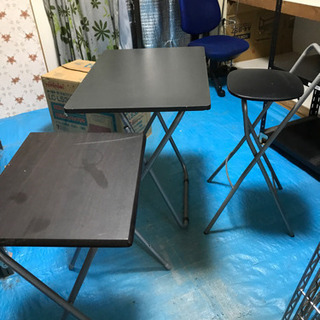 折り畳みテーブル&椅子(サイドテーブル付き)
