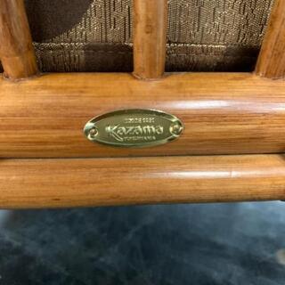 中古 店舗近郊送料格安 KAZAMA カザマ ラタンソファーチェア 2点セット