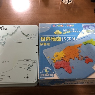 公文のパズル　日本地図と世界地図のセット