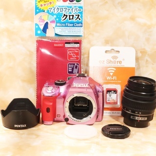 ★WifiSDでスマホ転送＆極上美品★ペンタックス k-x レンズキット ピンク