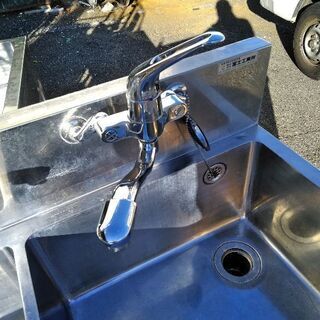 2層シンク　業務用　蛇口付き　横浜周辺無料配送