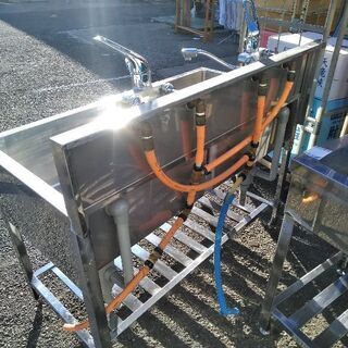 2層シンク　業務用　蛇口付き　横浜周辺無料配送