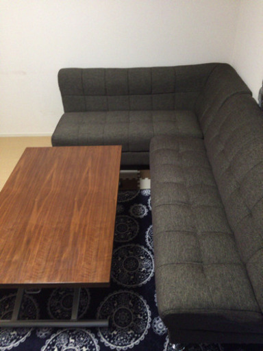 決まりました ニトリ L字ソファー 昇降テーブル セットで まぁぁぁぁぁ 京都の家具の中古あげます 譲ります ジモティーで不用品の処分