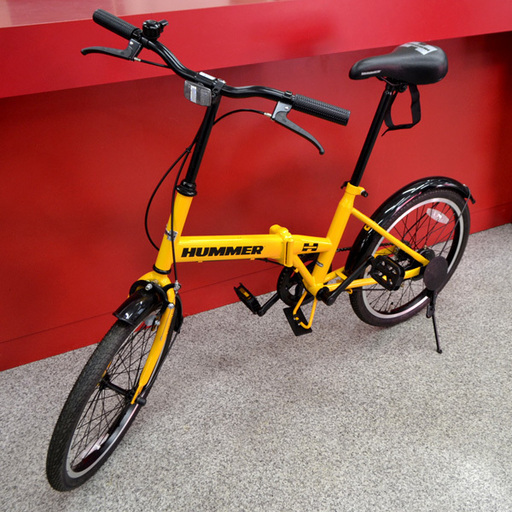 HUMMER 折りたたみ自転車 20インチ イエロー サイクリング 通勤 通学 行楽 ハマー 美品 (0220326675)