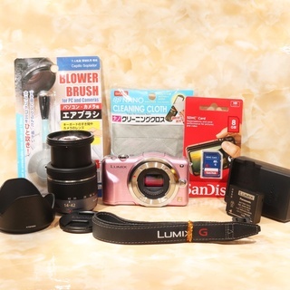☆極上美品＆すぐ使えるSDカード☆パナソニック GF3 レンズキット ピンク