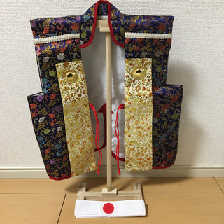 【新品】陣羽織　花唐草　飾り台・はちまき付き