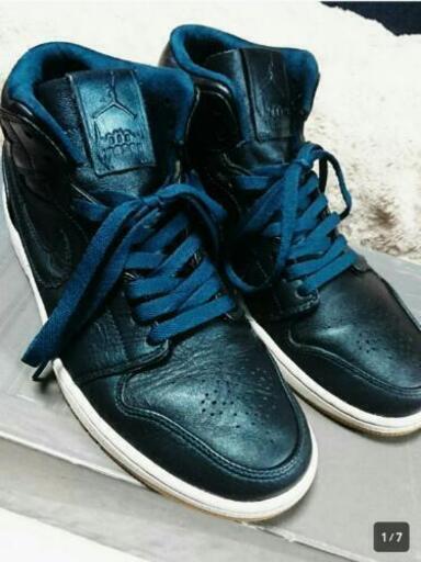 NIKE AIR JORDAN 1 限定 本革グリーンメタリック、スニーカー27.5cm /新品未使用