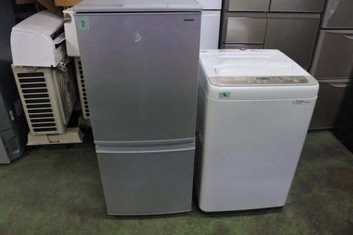 高年式 国産 格安 セット 冷蔵庫 洗濯機 18年式 SHARP SJ-D14D-S 137L Panasonic 19年 NA-F50B12 5kg 洗い 単身サイズ エリア格安配達