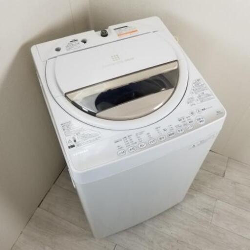 中古 高年式 全自動洗濯機 東芝 風乾燥機能 6.0kg AW-6G2 2015年製 グランホワイト 単身用 一人暮らし用 まとめ洗い 6ヶ月保証付き