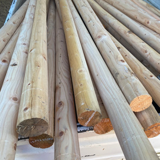 再入荷！檜木剥き芯丸太(長さ約2メートル、5.8〜5.9パイ