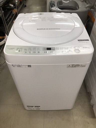 【リサイクルショップどりーむ荒田店】839　洗濯機　シャープ　ES-GE7B-W　2018年製　7.0Kg　【3ヶ月保証付】