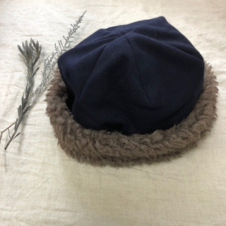 マチュアーハ ボアキャップ ネイビー&ブラウン mature ha