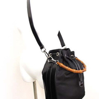 美品 GUCCI オールドグッチ 巾着 バンブー 2way ショルダーバッグ