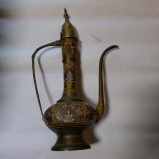 アンティーク、アラビア風真鍮製水差し、花瓶