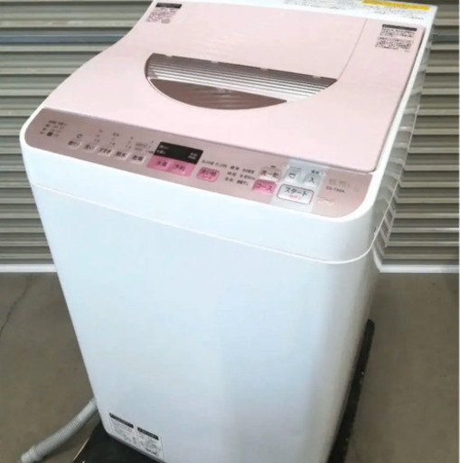 配送無料‼️ 2016年製 洗濯機5.5kg ヒーター乾燥ピンク