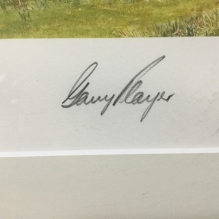 1959年ブリテッシュオープン優勝❗️ ゲイリープレーヤー❗️　鑑定書付き❗️　直筆サイン‼️　絵画　リトグラフィー印画